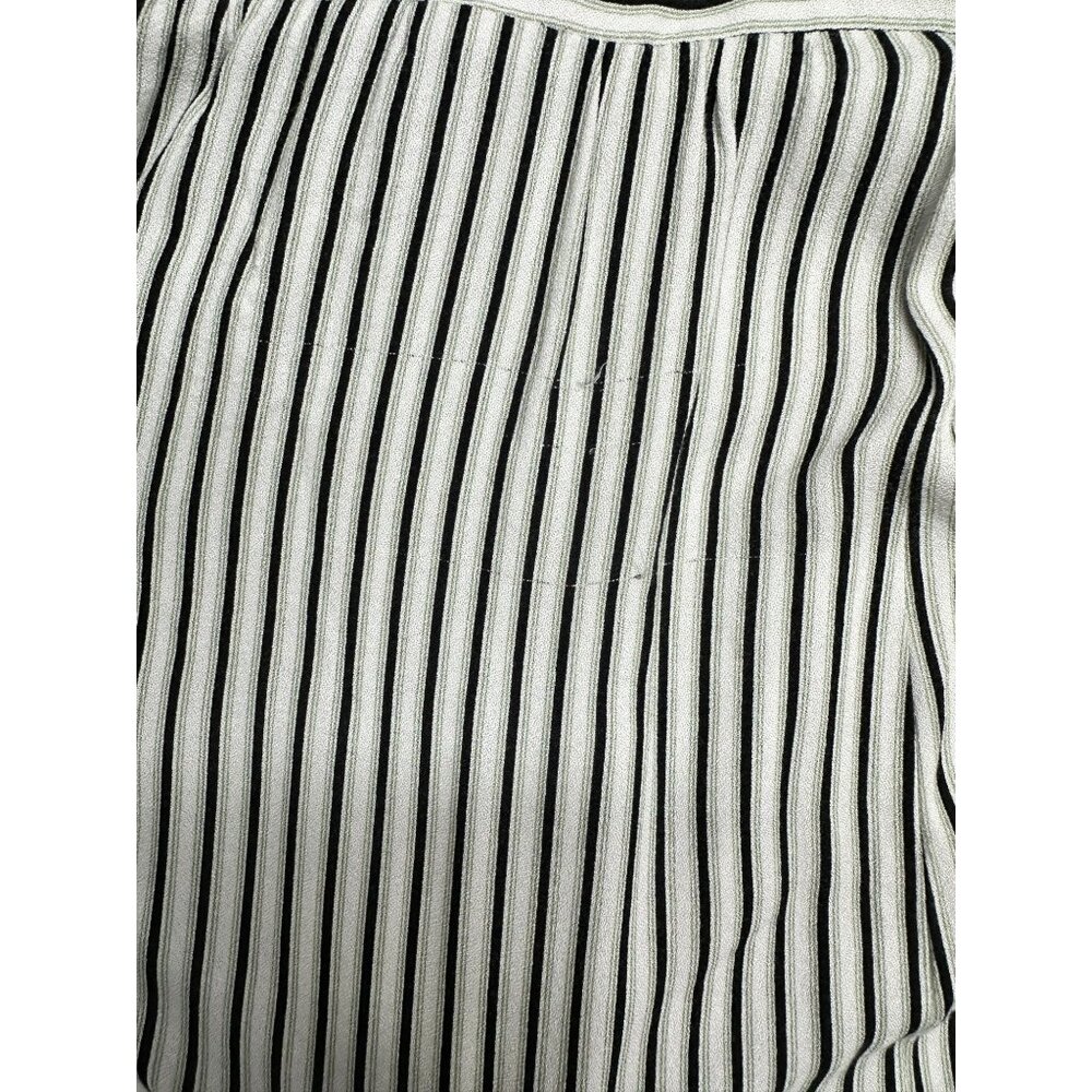 Anthropologie Saltwater LUXE Jumpsuit Large White Black Stripe Wide Leg Boho - Picture 12 of 14